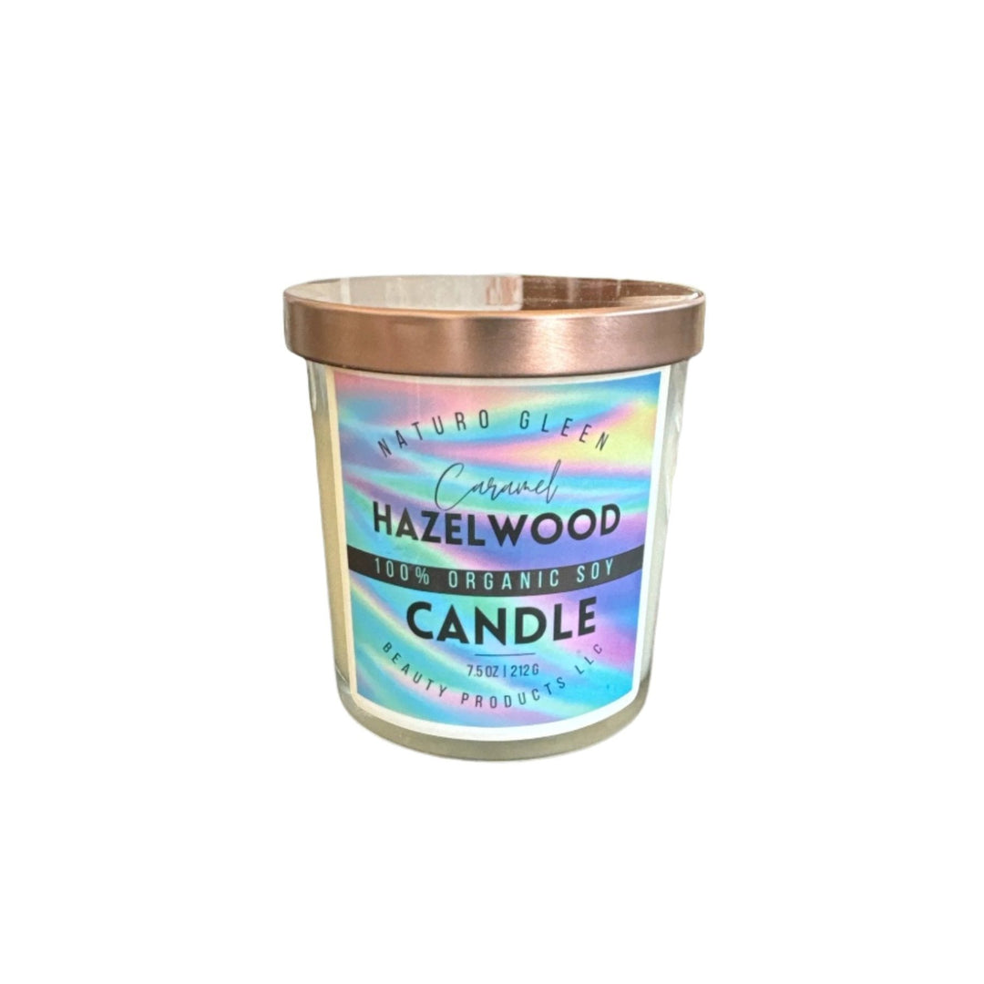 100% Organic Soy Candle - Hazelwood - Hazel Nut Wood Caramel