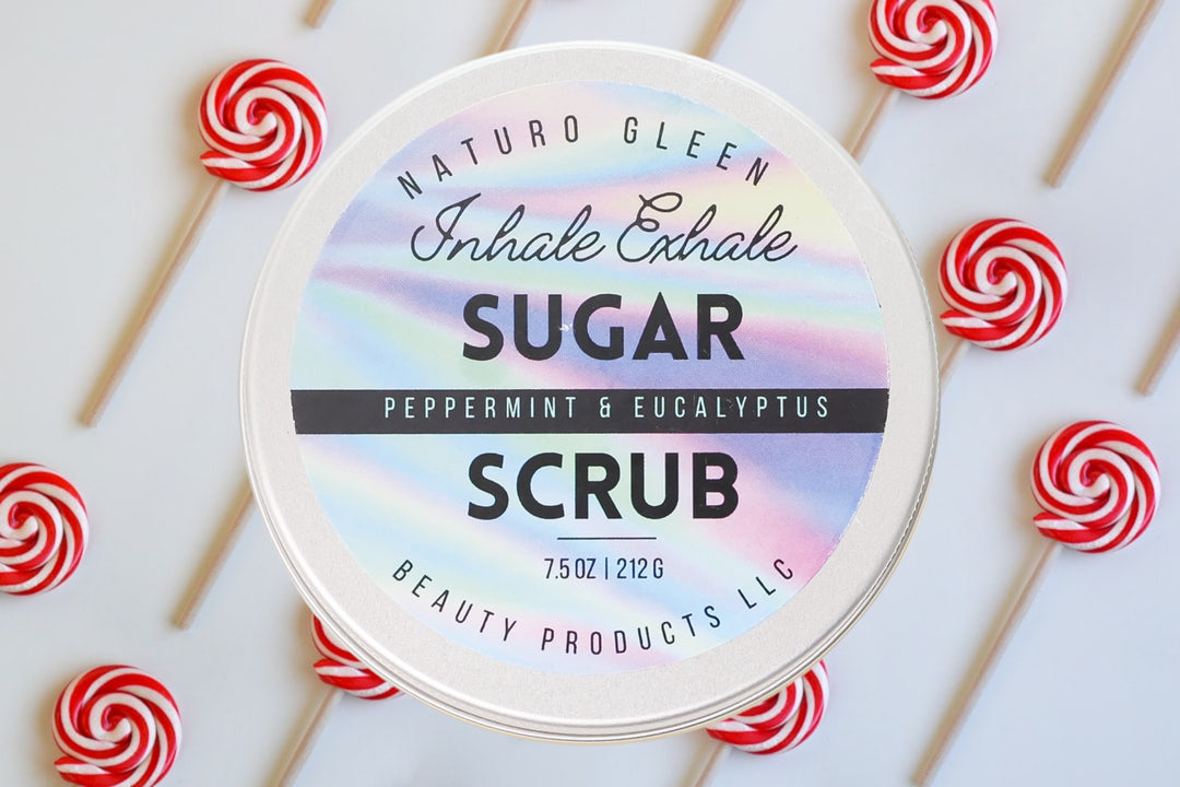 Peppermint & Eucalyptus - Exfoliating & Hydrating - Aromatherapy Sugar Scrub -Body Scrub